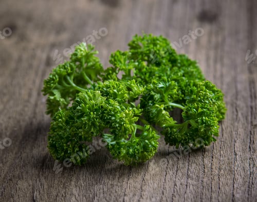 Preview: parsley on old wooden