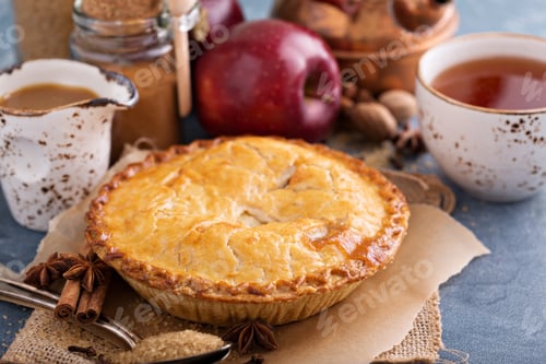 Preview: Apple pie with caramel syrup and cinnamon
