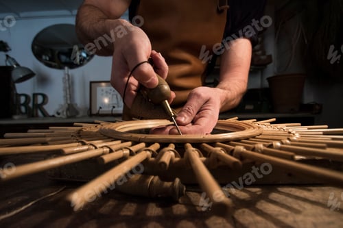 Preview: Craftsman manufacturing a mirror in his workshop
