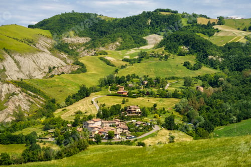 Preview: Rural landscape along the road from Sassuolo to Serramazzoni, Emilia-Romagna.