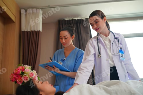 Preview: Smiling medical team standing together outside a hospital