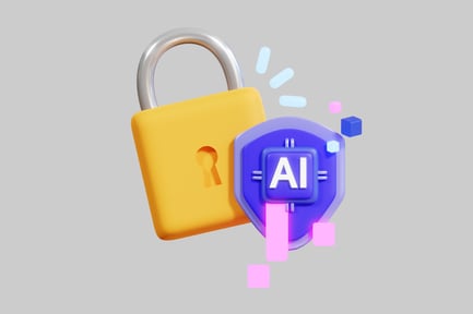 Preview: Padlock and shield with AI logo