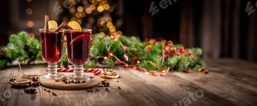 Preview: Glass cups with red mulled wine