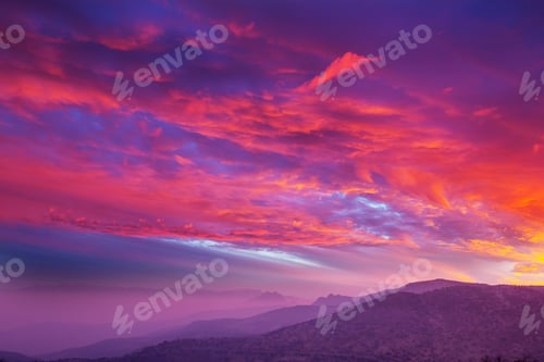 Preview: Mountains on sunset