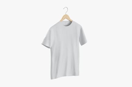 Preview: White Crew Neck Tee Shirt on Hanger