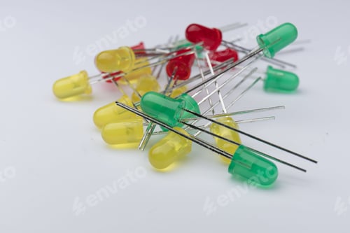 Preview: Multicolored LEDs on a white background