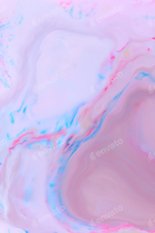 Preview: Abstract Holographic Background With Paint On Liquid, Multicolored Stains On Milk, Cosmic
