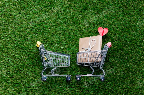 Preview: supermarket shopping trolley carts with gift box