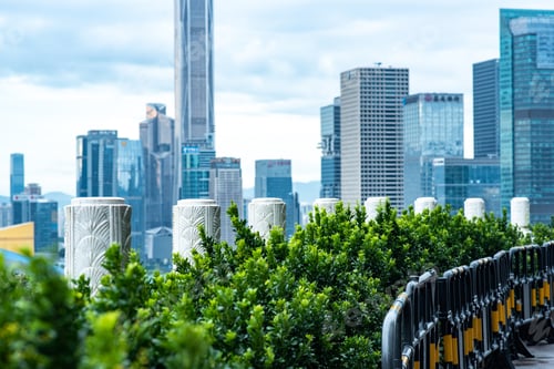 Preview: Shenzhen, China - August, 2019 : Cityscape of Shenzhen, China. Shenzhen is a major city