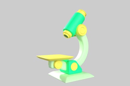 Preview: Microscope with green eyepiece and yellow accents
