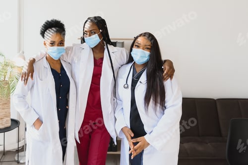 Preview: group of african medical doctors portrait.
