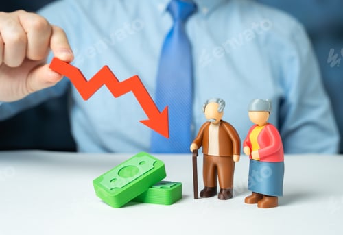 Preview: Reductions in pensions and benefits for retirees. Economic problems and declining income