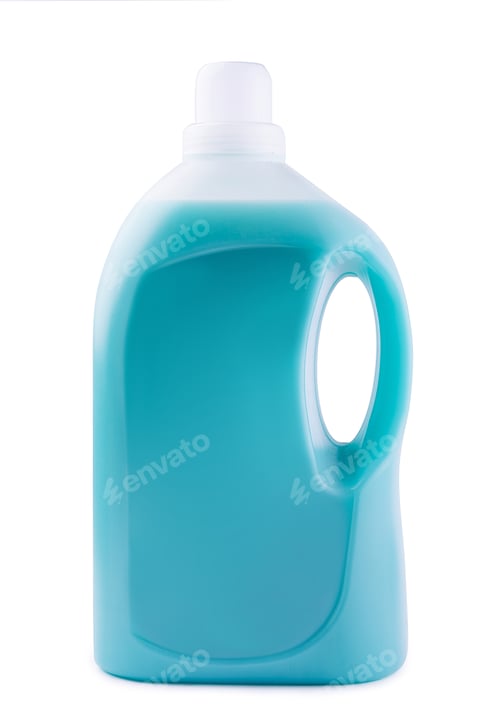 Vista previa: jabón líquido o detergente en una botella de plástico