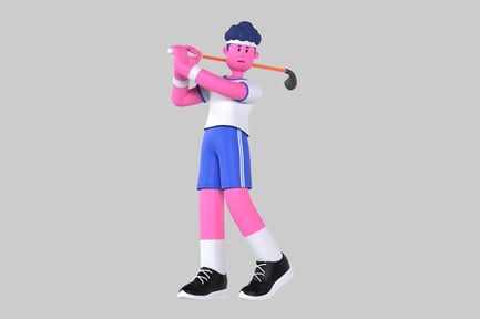 Preview: Stylized Golfer Character in Action