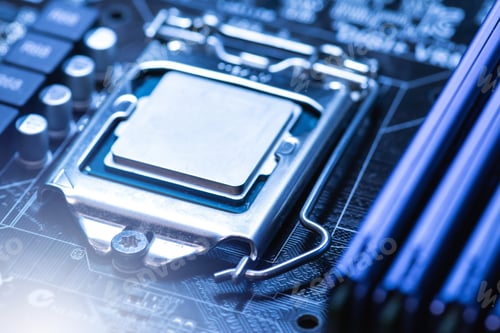 Preview: Closeup of CPU inside the personal computer