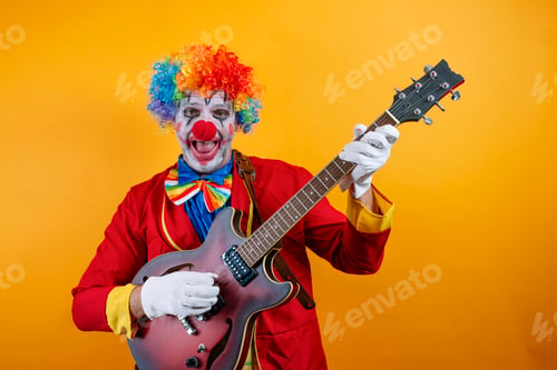Preview: Rock 'n' roll clown plays electric guitar