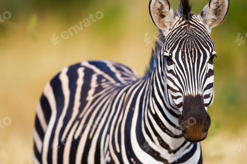 Preview: Wild African Zebra in nature
