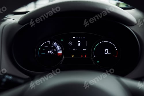Preview: Detailed view of modern car's interior. Luxury and quality automobile