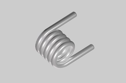 Preview: Metallic spiral structure with tubular extensions