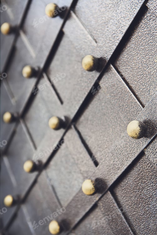 Preview: Vintage metallic pattern. Decorative checkered elements