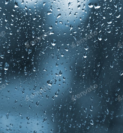 Preview: Natural water drops on glass