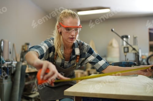 Preview: Carpenters Assembling Furniture, Small business in wood DIY workplace office background