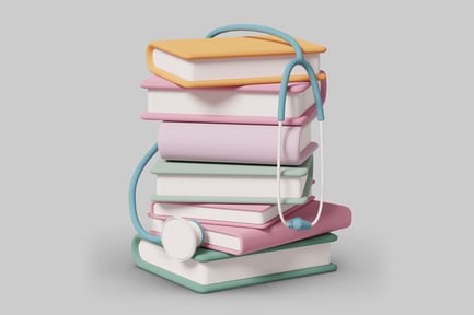 Preview: Stack of books with stethoscope
