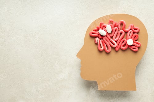 Preview: Dementia and parkinson's disease, ADHD, composition for head disease theme, space for text
