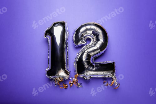 Preview: Silver Number Balloons 12