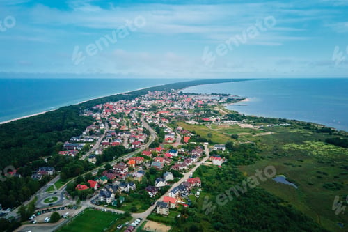 Preview: Aerial view of Baltic sea coast on Hel peninsula