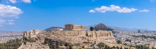 Preview: Ancient landmark citadel Acropolis of Athens seen from the Hill of the Muses, Philopappos Hill
