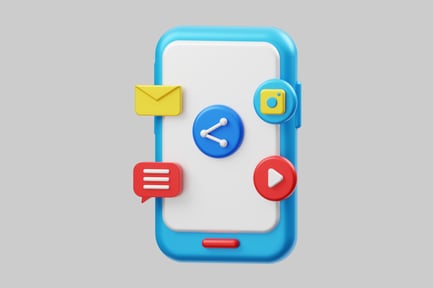 Preview: Cartoon mobile social media icons