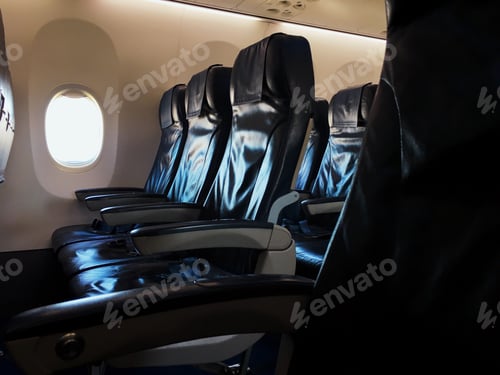 Preview: Armchairs in airplane . Empty