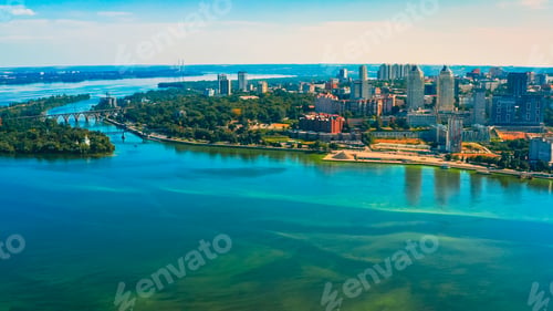 Preview: Beautiful urban environment on a summer day. Aerial view of the summer landscape