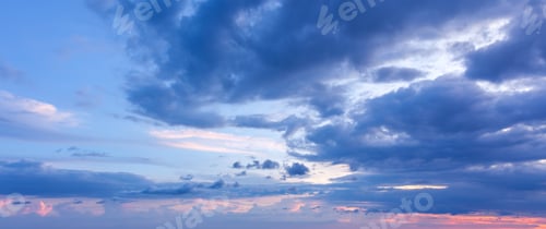 Majestic Clouds at Sunset with Colors