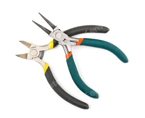 Preview: Round-pliers and nippers on white