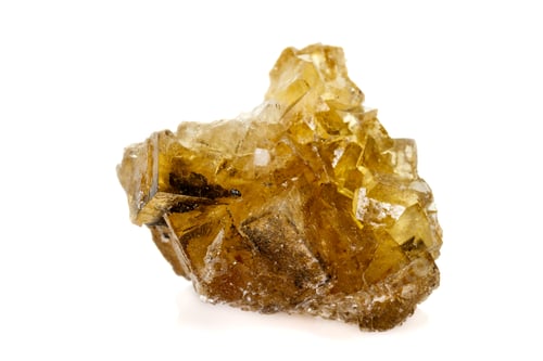 Preview: macro mineral fluorite stone on white background