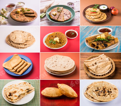 Preview: Collage of Indian Flatbreads
