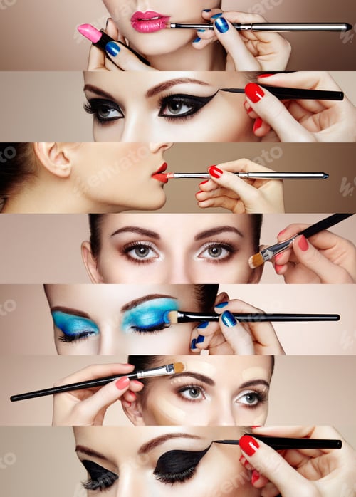 Preview: Beauty collage. Faces of women
