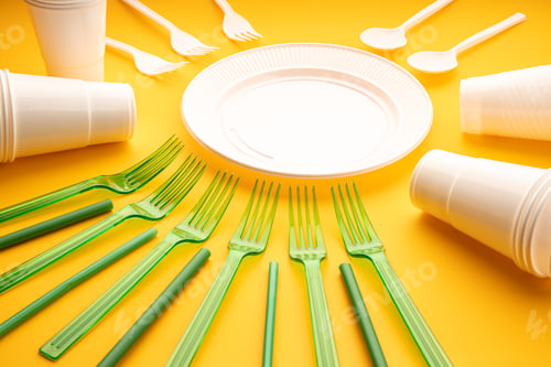 Preview: Disposable plastic dishware waste
