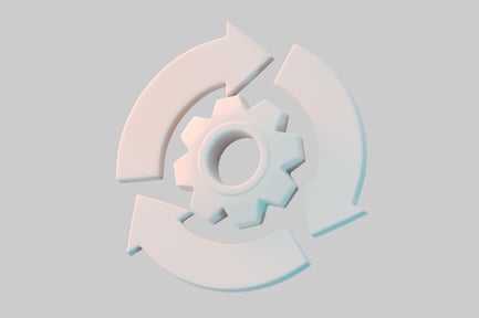 Vorschau: Rotierendes Zahnrad mit Pfeilsymbol