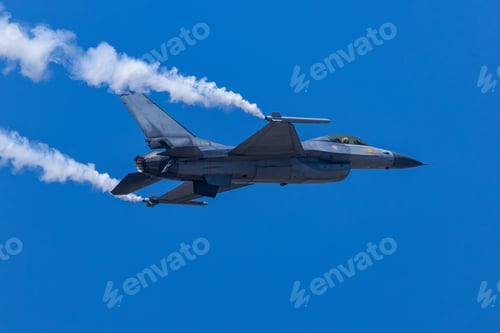 Preview: Fighter Jet Climbing with Vapor Trail in Sky