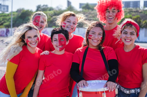 Preview: Group of fans together united to cheer on their team during the world cup
