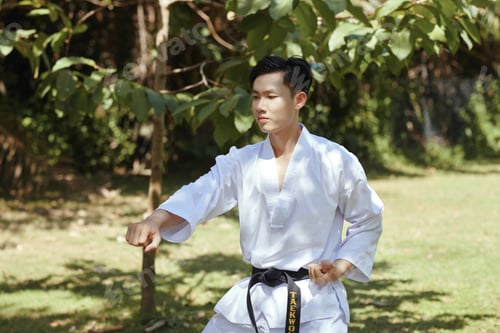 Preview: Taekwondo Sportsman Practicing Movements