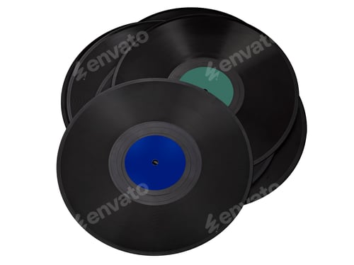 Preview: Stack of old vinyl record