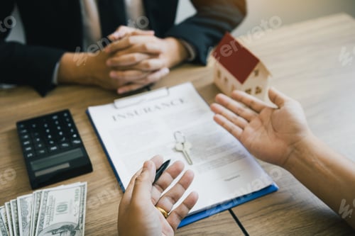 Preview: Customers buying houses are negotiating about the cost of home insurance with agents.