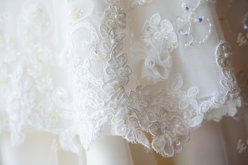 Preview: Closeup the detail of the wedding dress