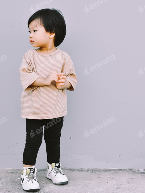 Preview: Close up portrait Asian cute baby boy