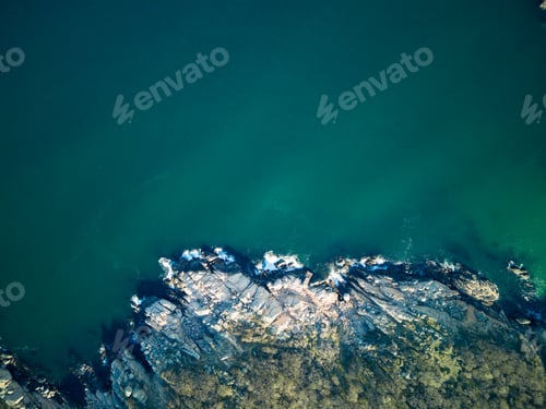 Preview: Panorama of a beach with sand and stones near the Black Sea under sunset light in Bulgaria
