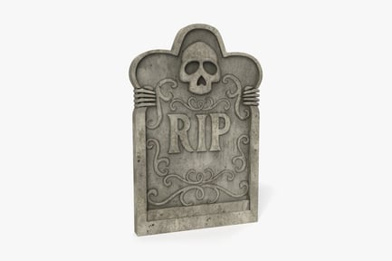Preview: Ornate Skull Gravestone with Skeleton Hands